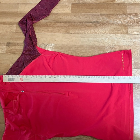 Nike Pro Women's Red Stretch Long Sleeve 1/2 Zip Collared Athletic Shirt Size L - Picture 9 of 10